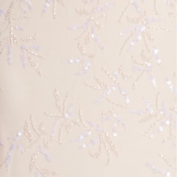 Adrianna Papell Blush Long Beaded Cocktail Dress - Picture 3 of 6